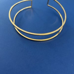 Double Row Cuff Bracelet - Minimalist Gold Bangle