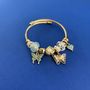 Revital & Renew Gold Butterfly and Heart Charm Bracelet