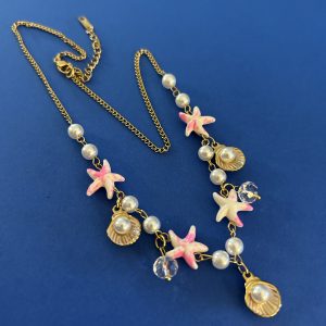Revital & Renew Coastal Starfish & Seashell Pearl Charm Necklace