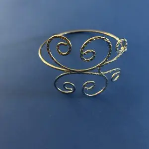 Revital & Renew Silver Hammered Scroll Arm Cuff
