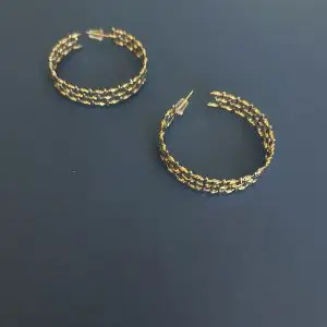 Gold Plated Triple Layer Textured Hoops | Revital & Renew