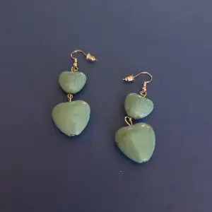Double Turquoise Heart Dangle Earrings