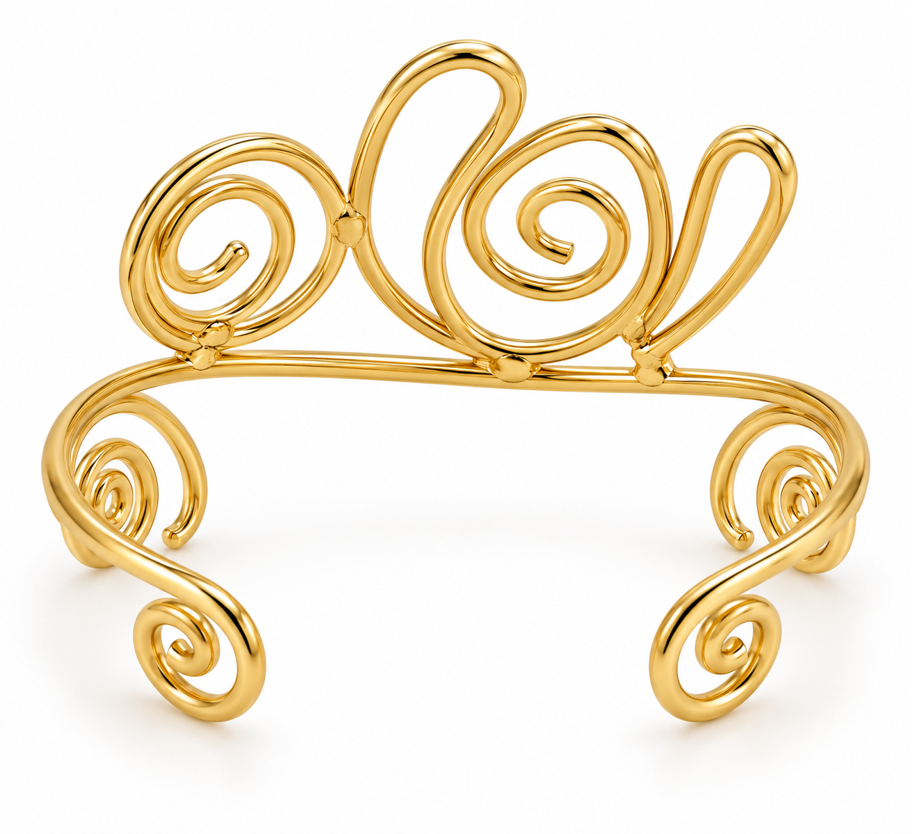 Revital & Renew Gold Swirl Upper Arm Cuff | Adjustable Boho Armband Bracelet - Image 3