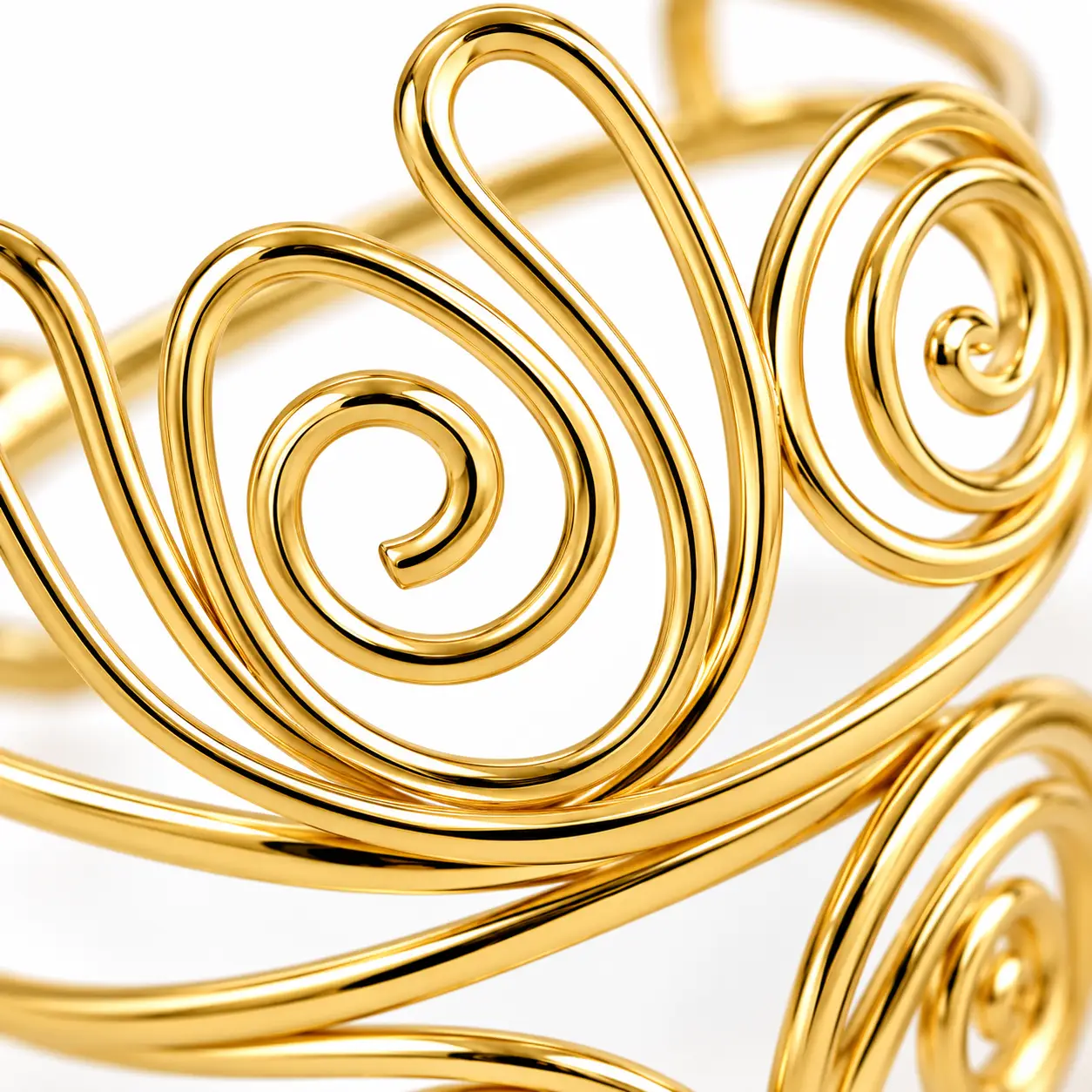 Revital & Renew Gold Swirl Upper Arm Cuff | Adjustable Boho Armband Bracelet - Image 4