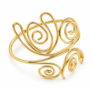 Revital & Renew Gold Swirl Upper Arm Cuff | Adjustable Boho Armband Bracelet