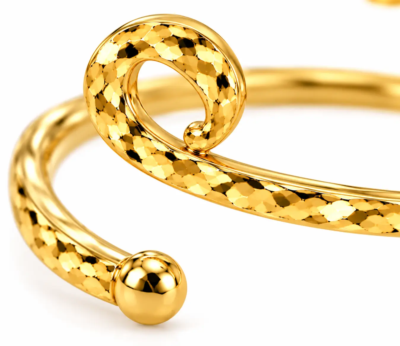 Revital & Renew Gold Hammered Spiral Cuff Bracelet – Adjustable Swirl Upper Arm Bangle - Image 8