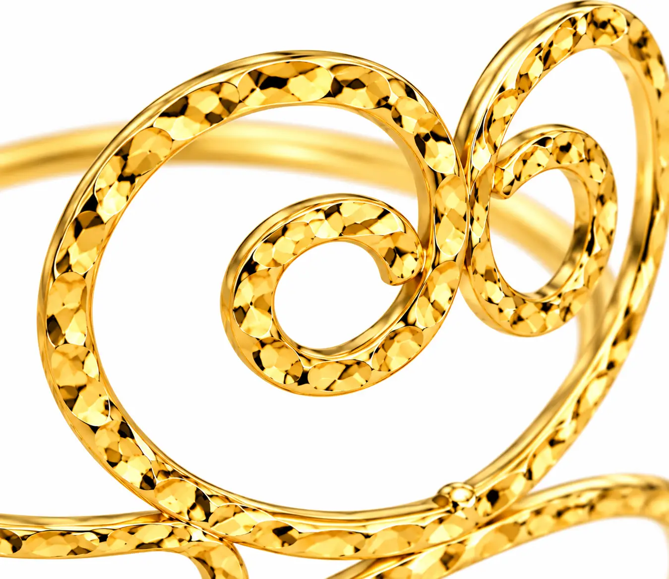 Revital & Renew Gold Hammered Spiral Cuff Bracelet – Adjustable Swirl Upper Arm Bangle - Image 4