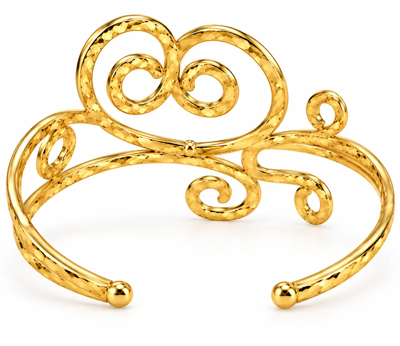 Revital & Renew Gold Hammered Spiral Cuff Bracelet – Adjustable Swirl Upper Arm Bangle - Image 7