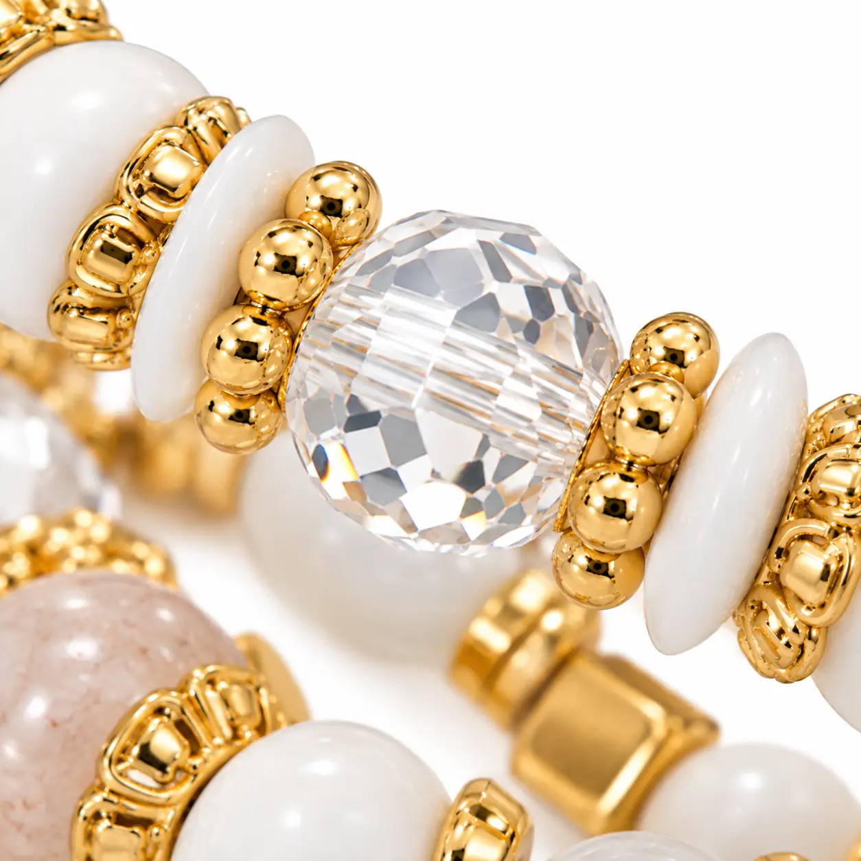 Revital & Renew Tree of Life White & Gold Beaded Stacking Bracelet Set - Image 6