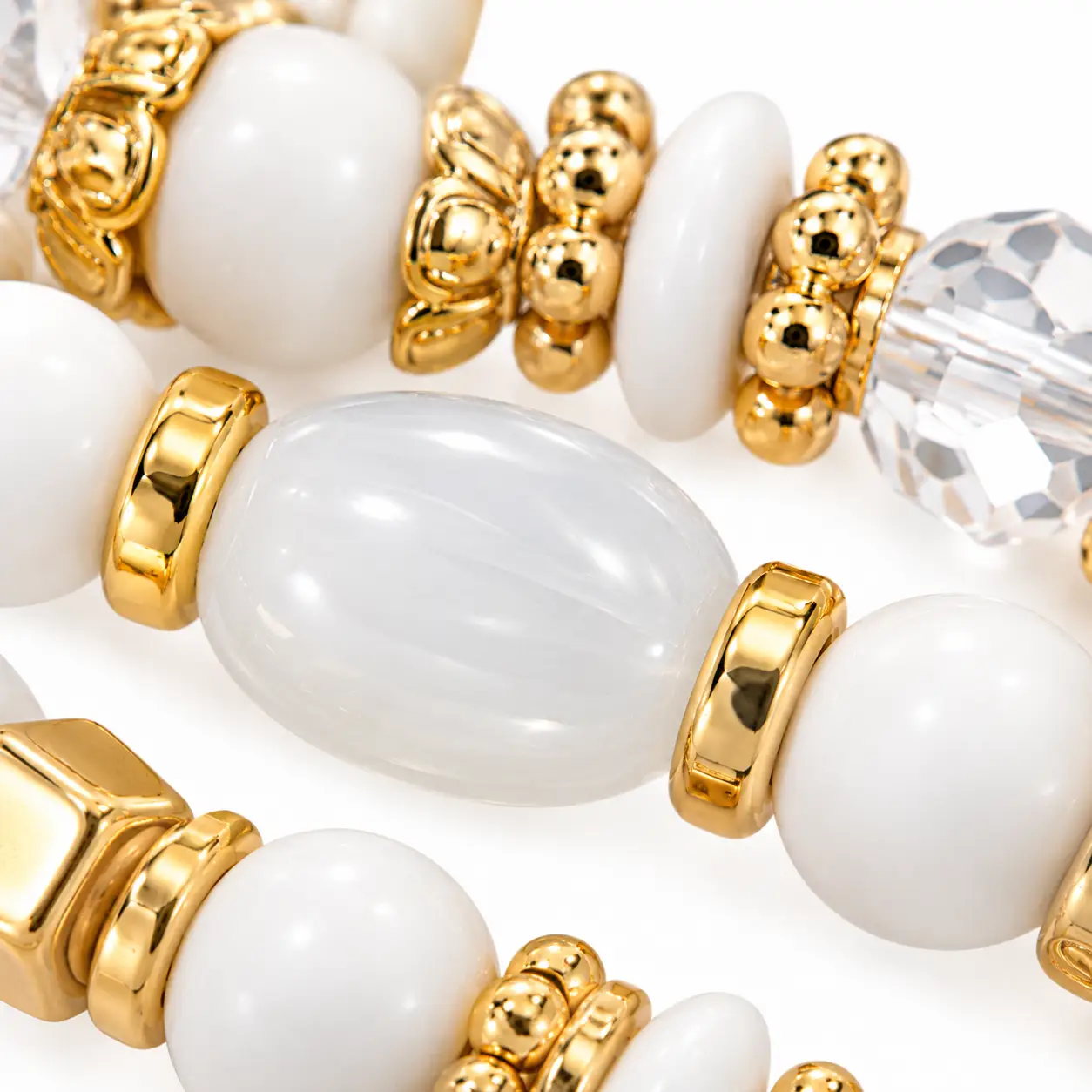 Revital & Renew Tree of Life White & Gold Beaded Stacking Bracelet Set - Image 5