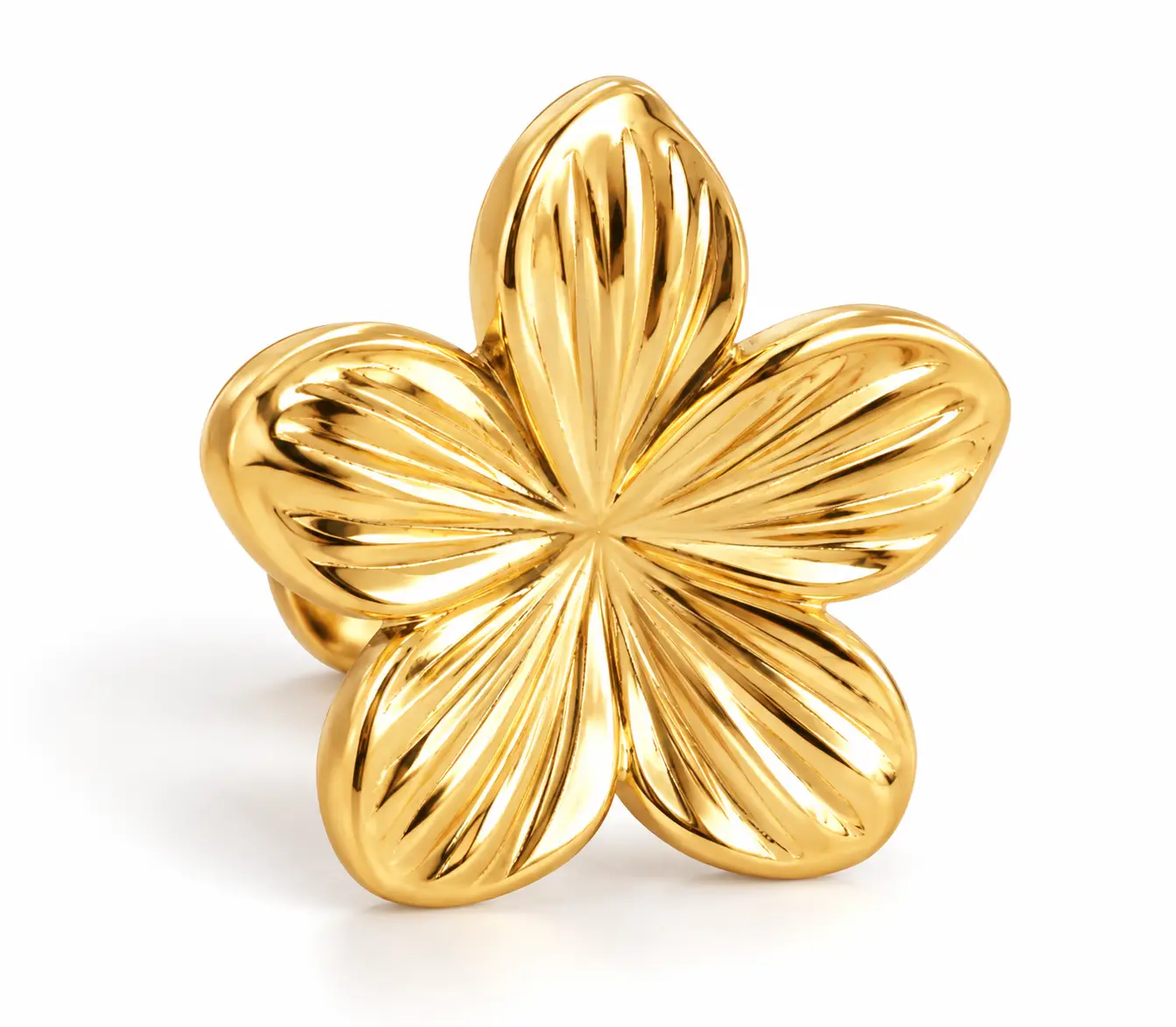 Revital & Renew Plumeria Blossom Stud Left or Right Earrings – 14K Gold Plated - Image 2