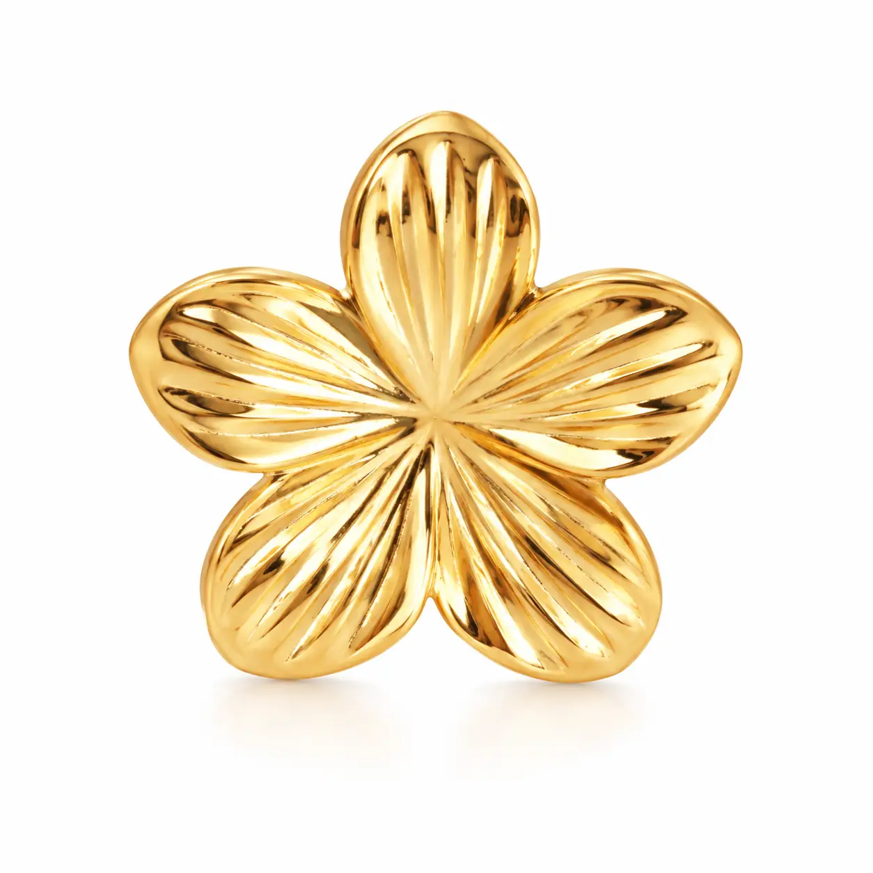 Revital & Renew Plumeria Blossom Stud Left or Right Earrings – 14K Gold Plated