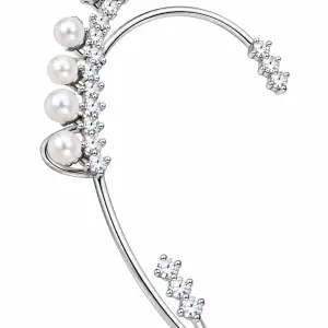Revital & Renew Sparkling Rhinestone and Pearl Right Ear Cuff Wrap Around Crawler Earring