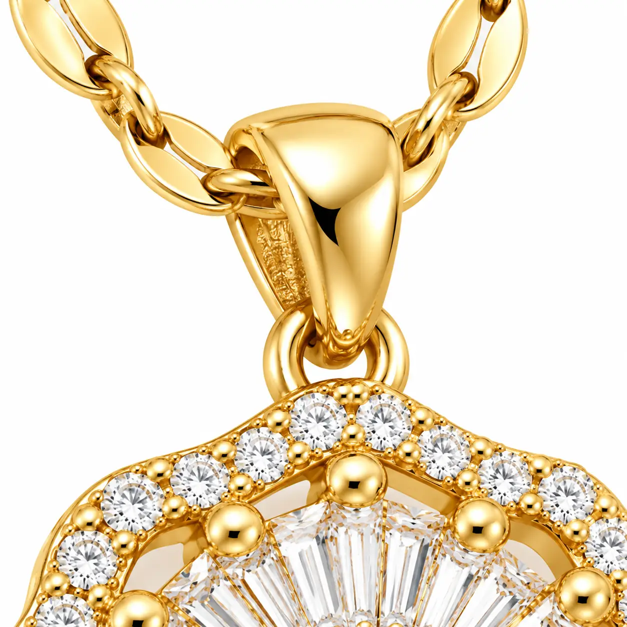 Revital & Renew 14K Gold Plated Halo Crystal Pendant Necklace - Image 6