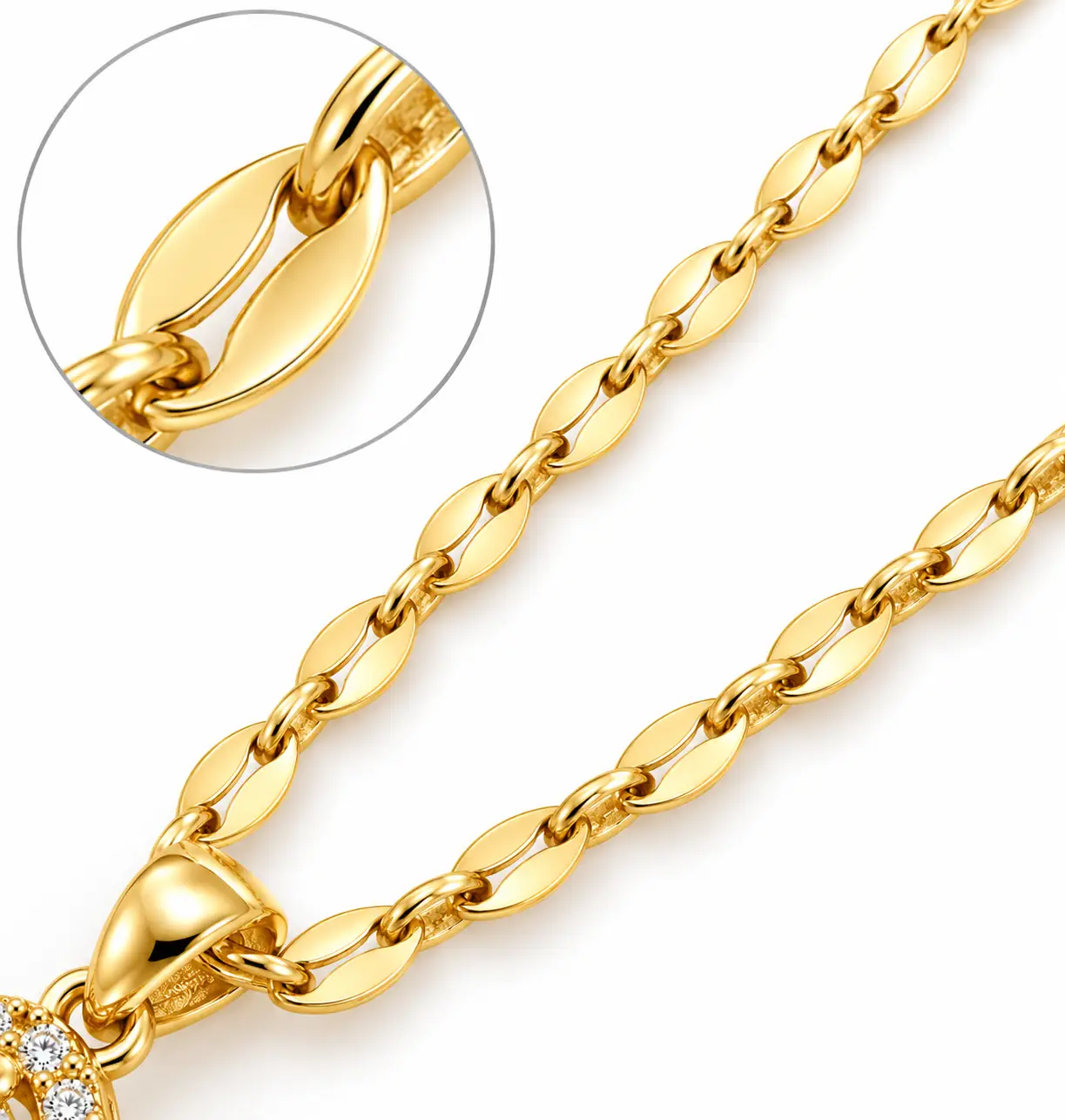 Revital & Renew 14K Gold Plated Halo Crystal Pendant Necklace - Image 5