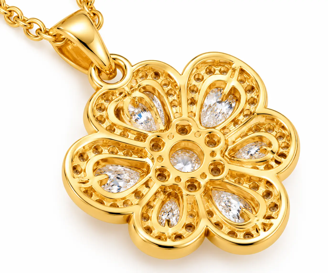 Revital & Renew Gold Crystal Four Leaf Clover Pendant Necklace - Image 10
