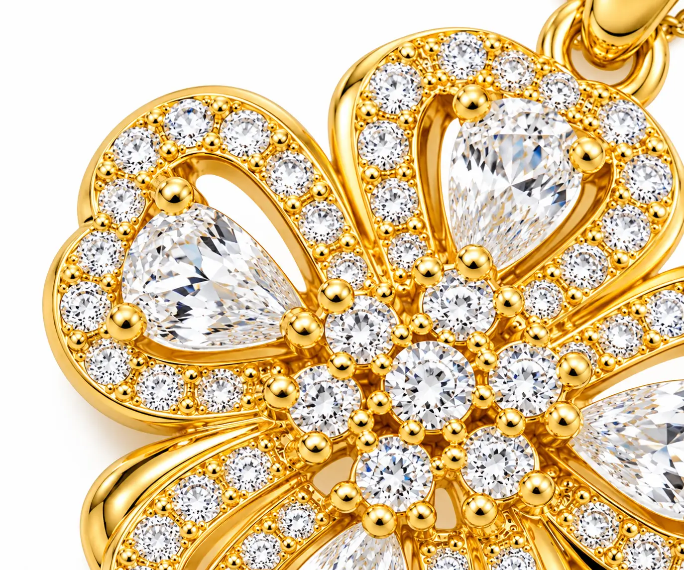 Revital & Renew Gold Crystal Four Leaf Clover Pendant Necklace - Image 6