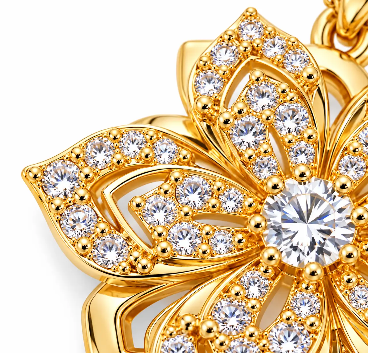 Revital & Renew Sparkling Cubic Zirconia Flower Pendant Necklace - Image 7