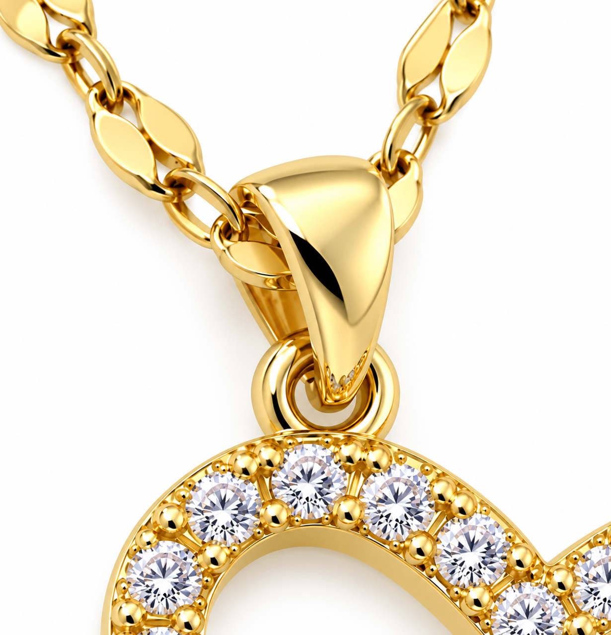 Revital & Renew Gold Pavé Heart and Sun Pendant Necklace - Image 6