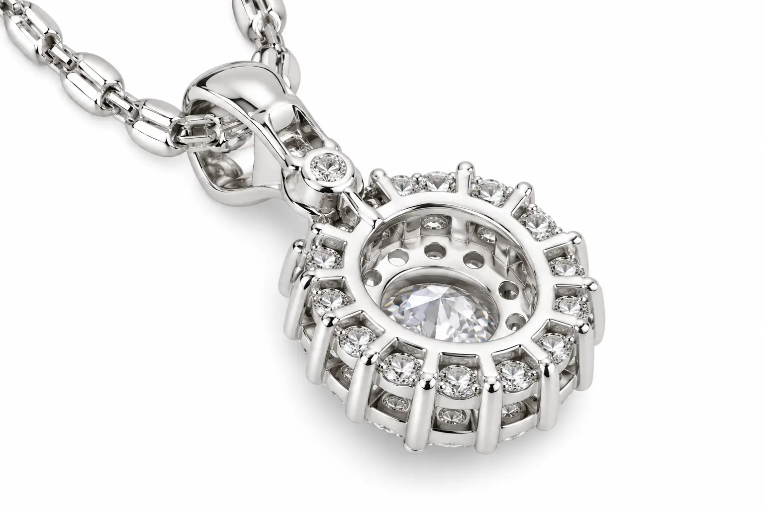 Revital & Renew Sunburst Halo Cluster Pendant Necklace - Image 7