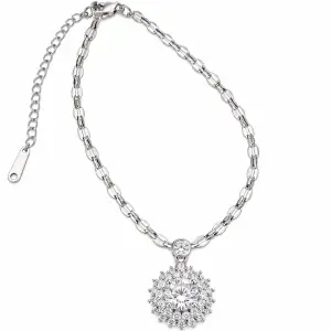 Revital & Renew Sunburst Halo Cluster Pendant Necklace