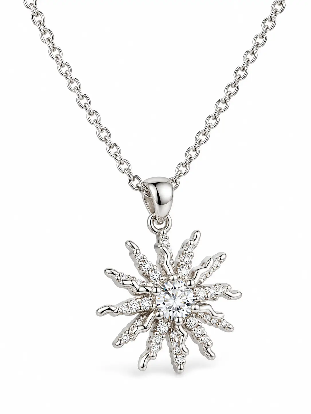 Revital & Renew Silver Starburst Pendant Necklace - Image 2
