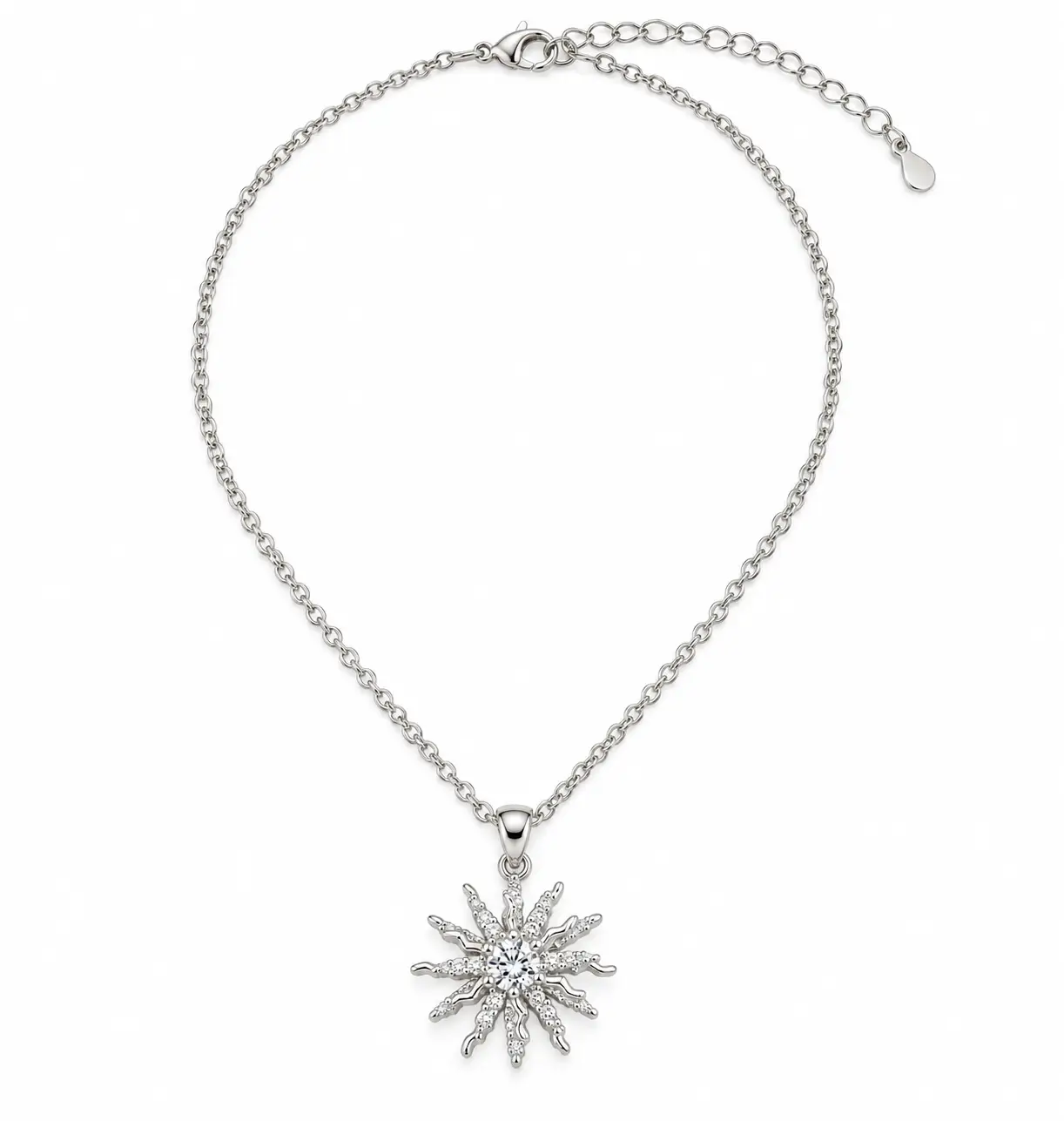 Revital & Renew Silver Starburst Pendant Necklace - Image 3