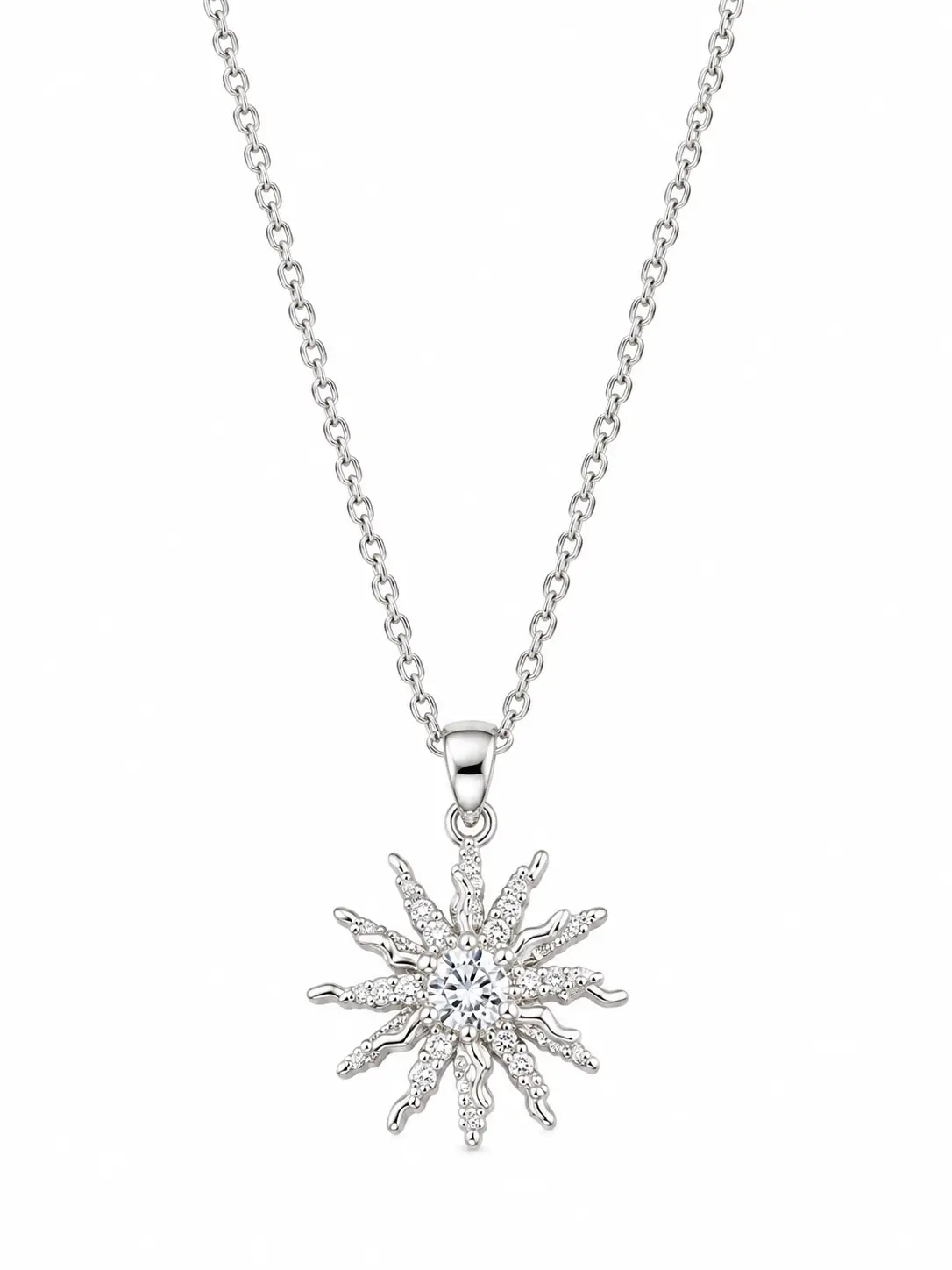 Revital & Renew Silver Starburst Pendant Necklace