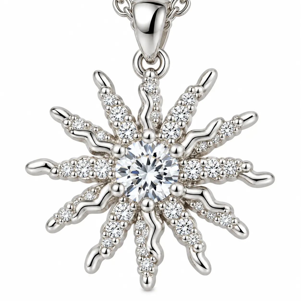 Revital & Renew Silver Starburst Pendant Necklace - Image 4