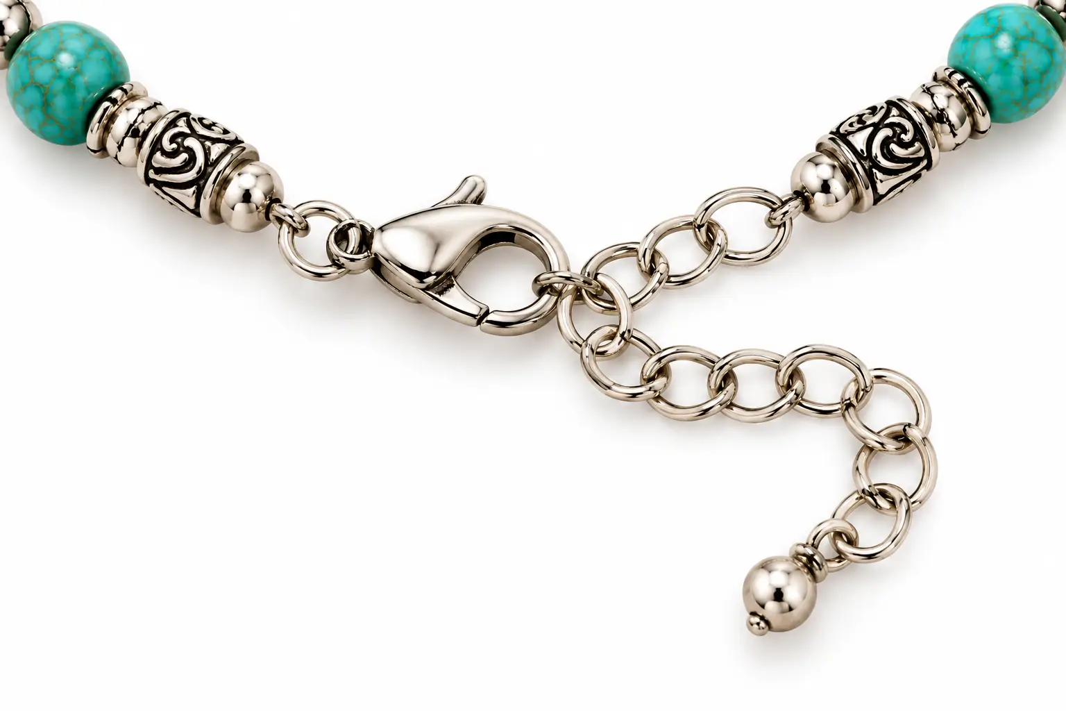 Revital & Renew Bohemian Turquoise & Antique Silver Filigree Pendant Necklace - Image 9