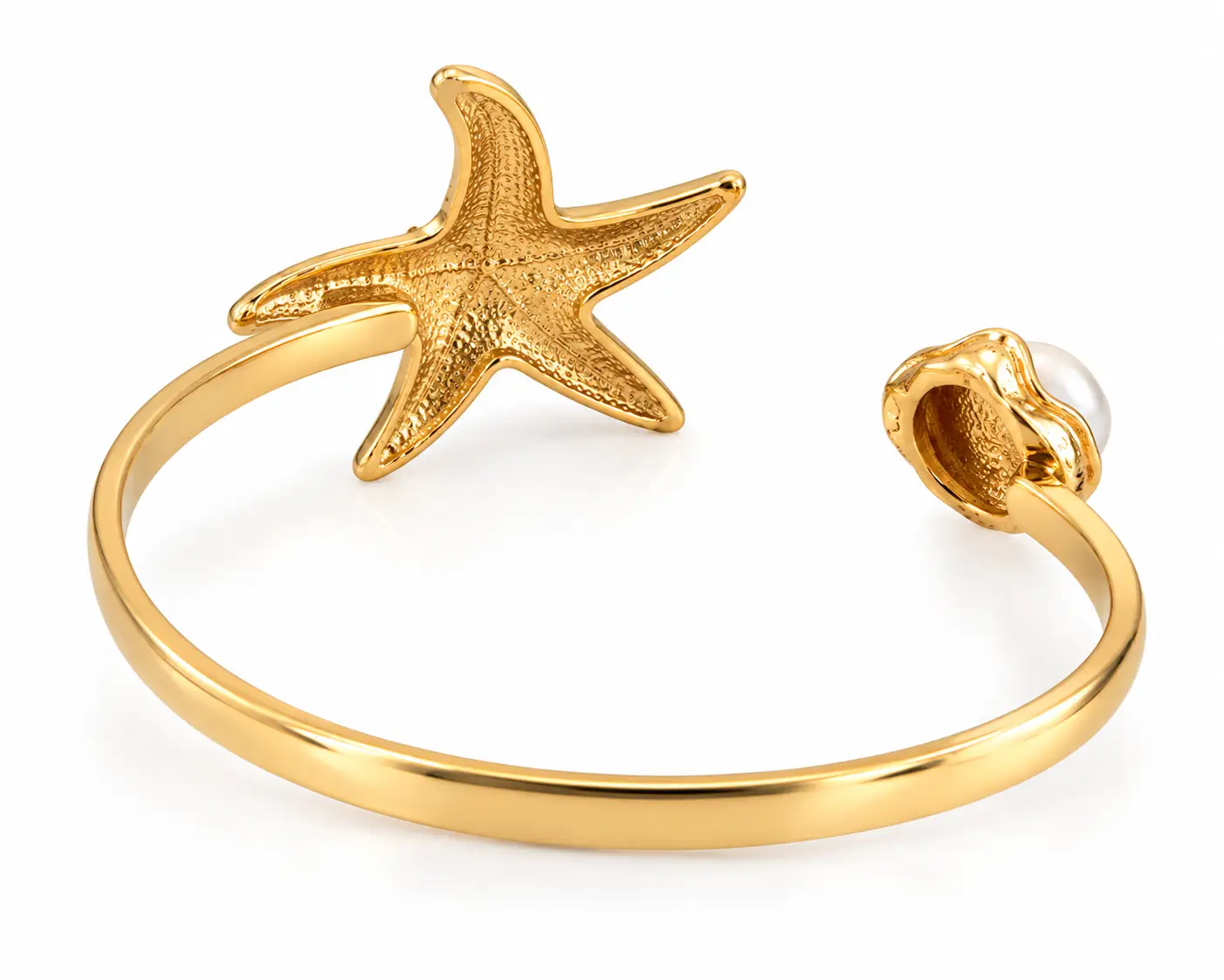 Revital & Renew Gold Starfish Pearl Arm Cuff – Adjustable Upper Arm Bracelet - Image 3