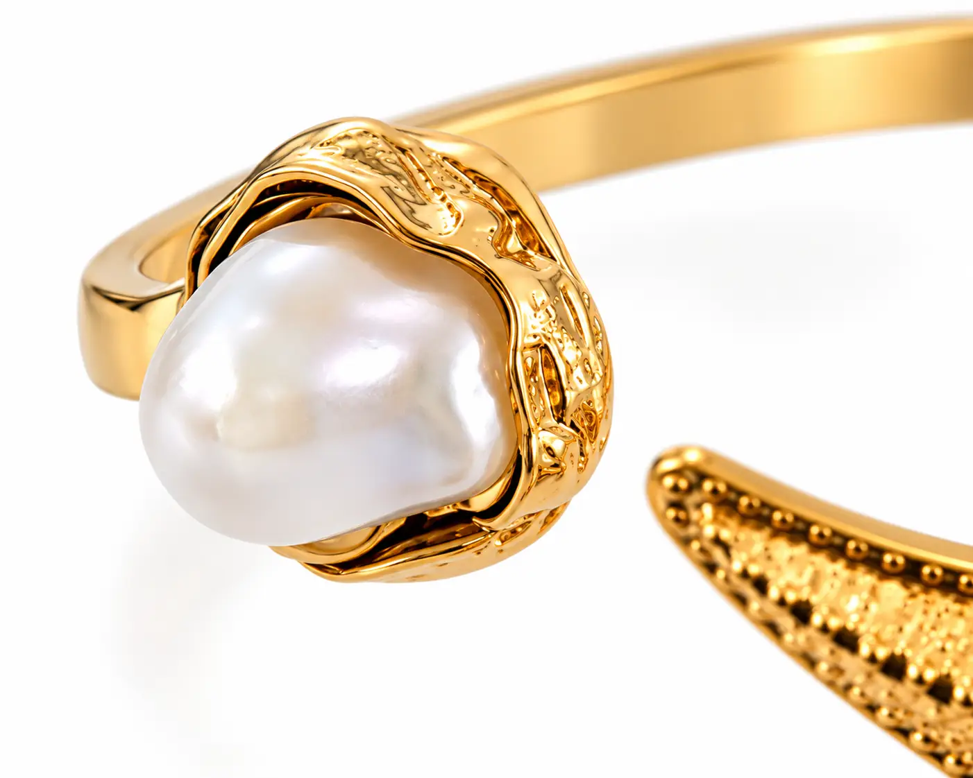 Revital & Renew Gold Starfish Pearl Arm Cuff – Adjustable Upper Arm Bracelet - Image 5